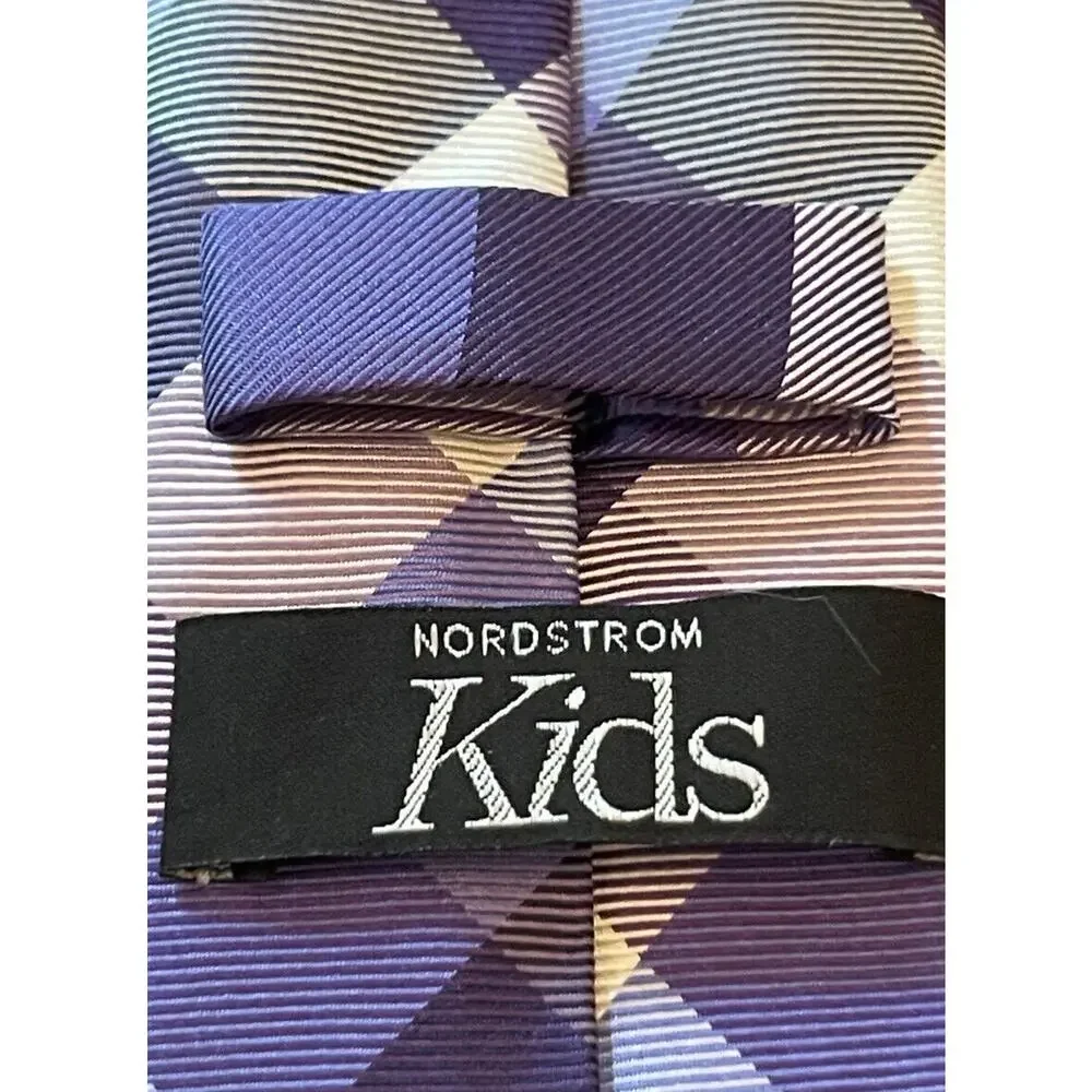 Nordstrom Kids Purple 100% Silk Men’s Neck Tie Made In China